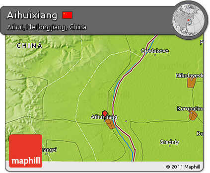 Physical 3D Map of Aihuixiang
