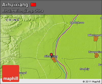 Physical 3D Map of Aihuixiang