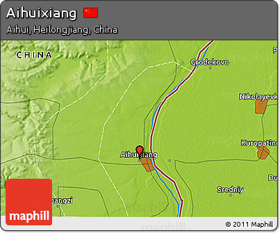Physical 3D Map of Aihuixiang