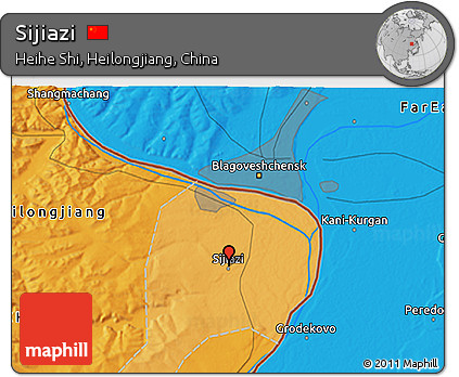 Political 3D Map of Sijiazi