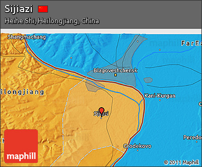 Political 3D Map of Sijiazi