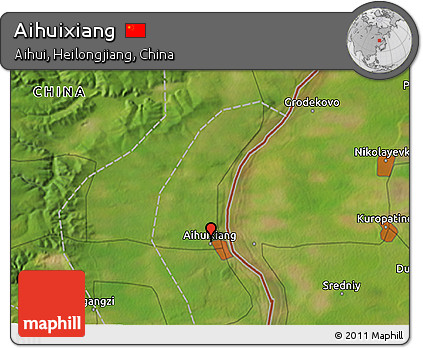 Satellite 3D Map of Aihuixiang