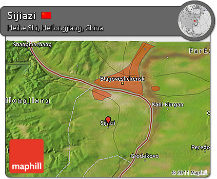 Satellite 3D Map of Sijiazi
