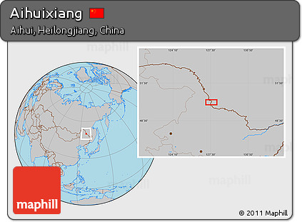 Gray Location Map of Aihuixiang