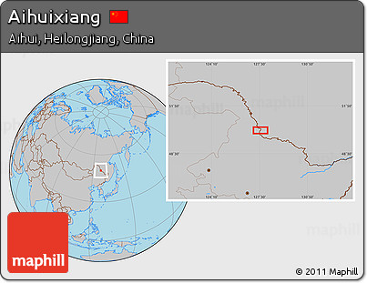 Gray Location Map of Aihuixiang
