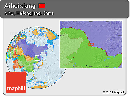 Political Location Map of Aihuixiang