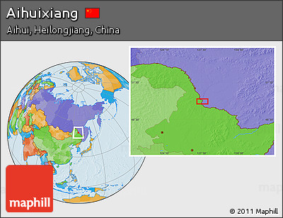 Political Location Map of Aihuixiang