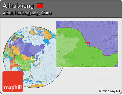 Political Location Map of Aihuixiang