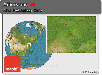 Satellite Location Map of Aihuixiang