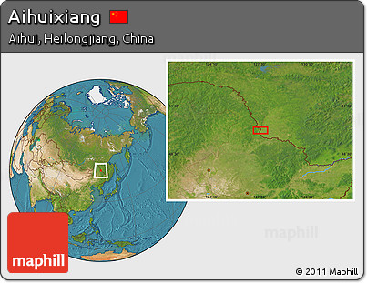 Satellite Location Map of Aihuixiang