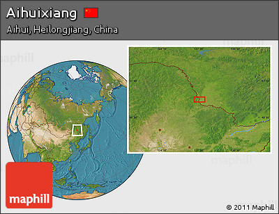 Satellite Location Map of Aihuixiang