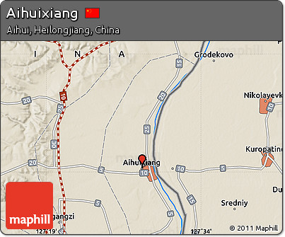 Shaded Relief Map of Aihuixiang