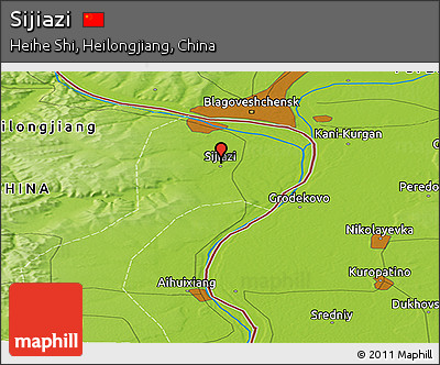 Physical Panoramic Map of Sijiazi