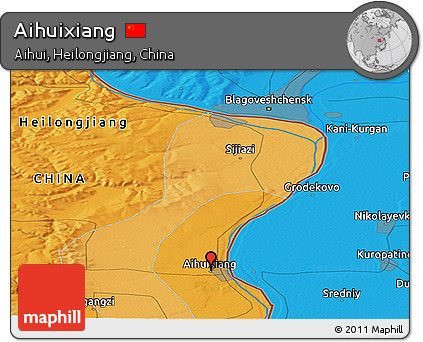 Political Panoramic Map of Aihuixiang