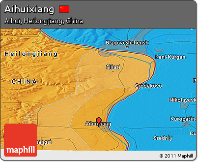 Political Panoramic Map of Aihuixiang