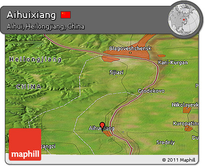 Satellite Panoramic Map of Aihuixiang