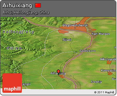 Satellite Panoramic Map of Aihuixiang