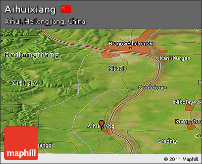 Satellite Panoramic Map of Aihuixiang