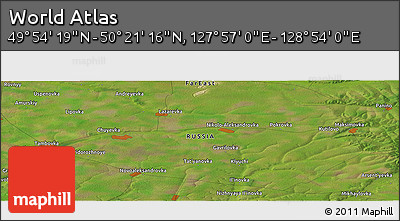 Satellite Panoramic Map of the Area around 50° 7' 47" N, 128° 25' 30" E