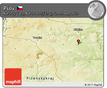 Physical 3D Map of Pšov