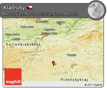 Physical Panoramic Map of Kladruby