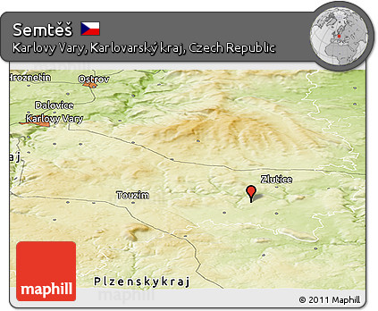 Physical Panoramic Map of Semtěš