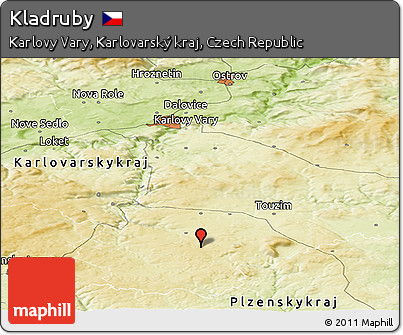 Physical Panoramic Map of Kladruby