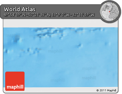 Physical 3D Map of the Area around 50° 7' 47" N, 12° 40' 30" W