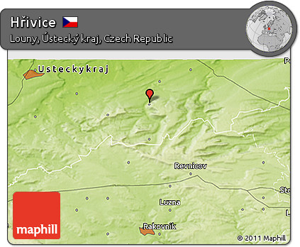 Physical 3D Map of Hřivice