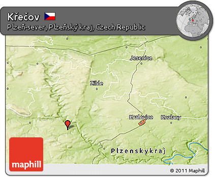 Physical 3D Map of Křečov