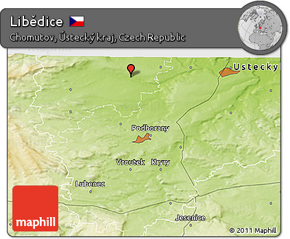 Physical 3D Map of Libědice