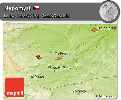 Physical 3D Map of Nepomyšl