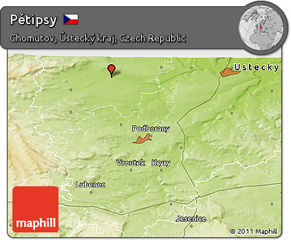 Physical 3D Map of Pětipsy