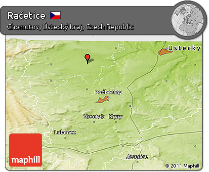 Physical 3D Map of Račetice