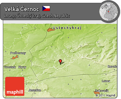 Physical 3D Map of Velká Černoc