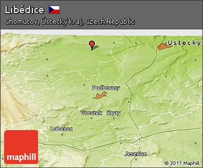 Physical 3D Map of Libědice