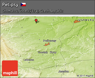 Physical 3D Map of Pětipsy