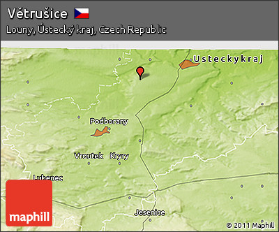Physical 3D Map of Větrušice