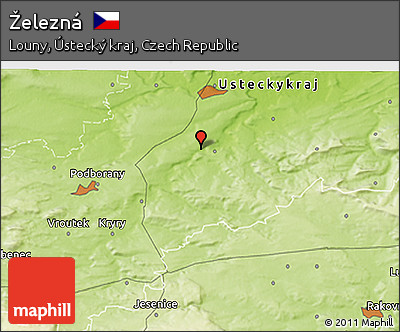 Physical 3D Map of Železná