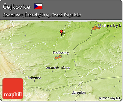 Physical 3D Map of Čejkovice