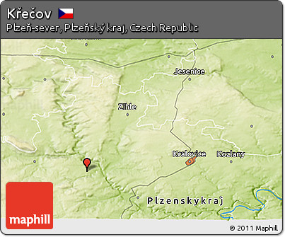 Physical 3D Map of Křečov
