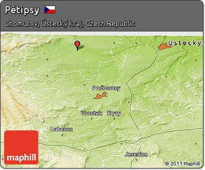 Physical 3D Map of Pětipsy