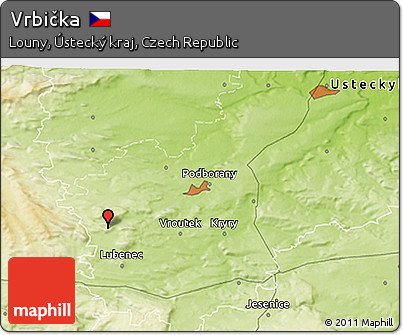 Physical 3D Map of Vrbička