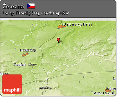 Physical 3D Map of Železná