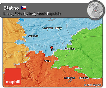 Political 3D Map of Blatno