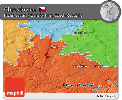 Political 3D Map of Chrášťovice
