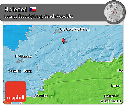 Political 3D Map of Holedeč