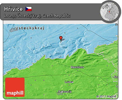Political 3D Map of Hřivice