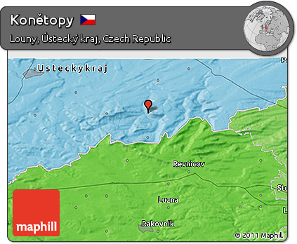 Political 3D Map of Konětopy