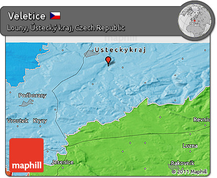 Political 3D Map of Veletice
